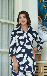 blue co-ord set, pvoria